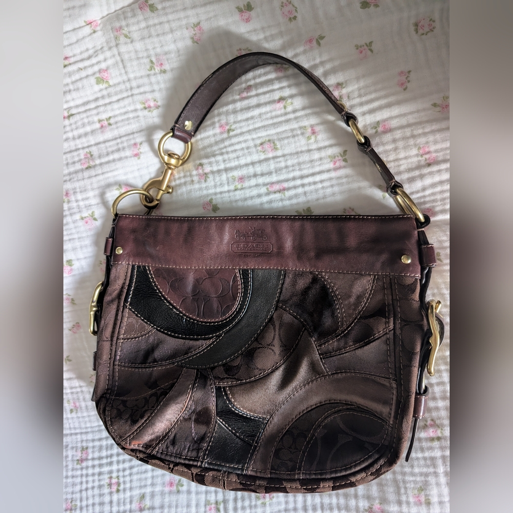 Coach Elegant Brown Leather Patchwork Women's Bag - image 2